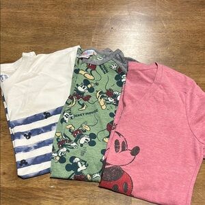 Disney Mickey Mouse T-Shirt Trio - Pink, Green, White